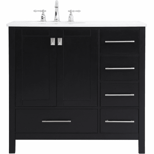 Elegant Irene 36" Single Bathroom Vanity - Black - VF18836BK