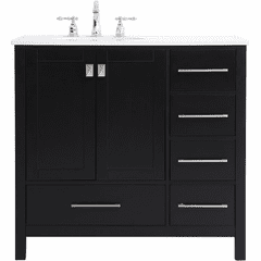 Elegant Irene 36" Single Bathroom Vanity - Black - VF18836BK