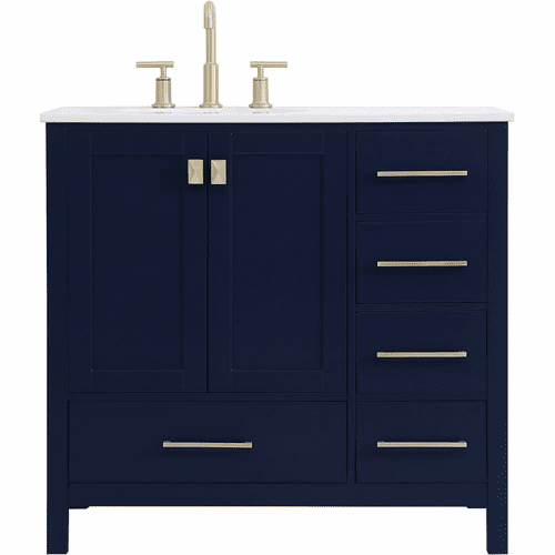 Elegant Irene 36" Single Bathroom Vanity - Blue - VF18836BL