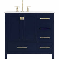 Elegant Irene 36" Single Bathroom Vanity - Blue - VF18836BL