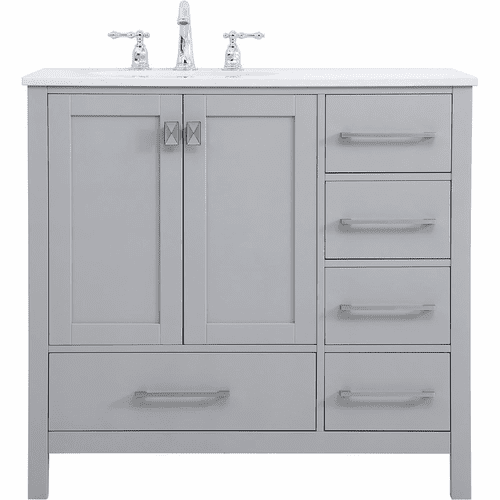 Elegant Irene 36" Single Bathroom Vanity - Gray - VF18836GR