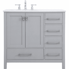 Elegant Irene 36" Single Bathroom Vanity - Gray - VF18836GR