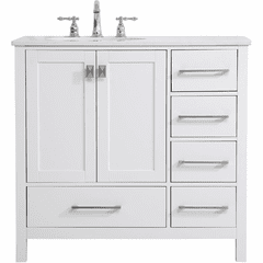 Elegant Irene 36" Single Bathroom Vanity - White - VF18836WH