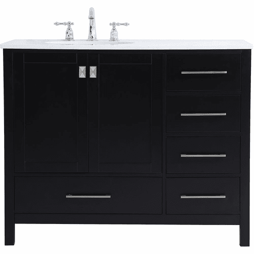 Elegant Irene 42" Single Bathroom Vanity - Black - VF18842BK