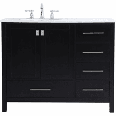 Elegant Irene 42" Single Bathroom Vanity - Black - VF18842BK