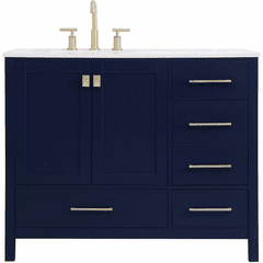Elegant Irene 42" Single Bathroom Vanity - Blue - VF18842BL