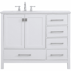 Elegant Irene 42" Single Bathroom Vanity - White - VF18842WH