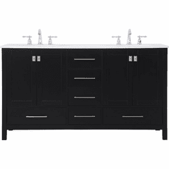 Elegant Irene 60" Double Bathroom Vanity - Black - VF18860DBK