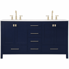 Elegant Irene 60" Double Bathroom Vanity - Blue - VF18860DBL