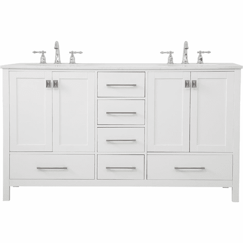 Elegant Irene 60" Double Bathroom Vanity - White - VF18860DWH