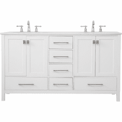 Elegant Irene 60" Double Bathroom Vanity - White - VF18860DWH