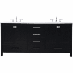 Elegant Irene 72" Double Bathroom Vanity - Black - VF18872DBK