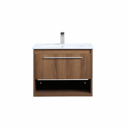 Elegant Kasper 24" Single Bathroom Floating Vanity - Walnut Brown - VF43024WB