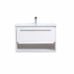 Elegant Kasper 30" Single Bathroom Floating Vanity - White - VF43030WH