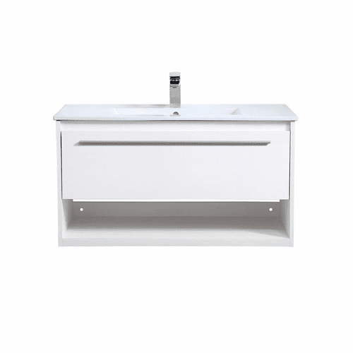 Elegant Kasper 36" Single Bathroom Floating Vanity - White - VF43036WH