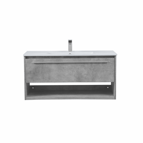 Elegant Kasper 40" Single Bathroom Floating Vanity - Concrete Grey - VF43040CG