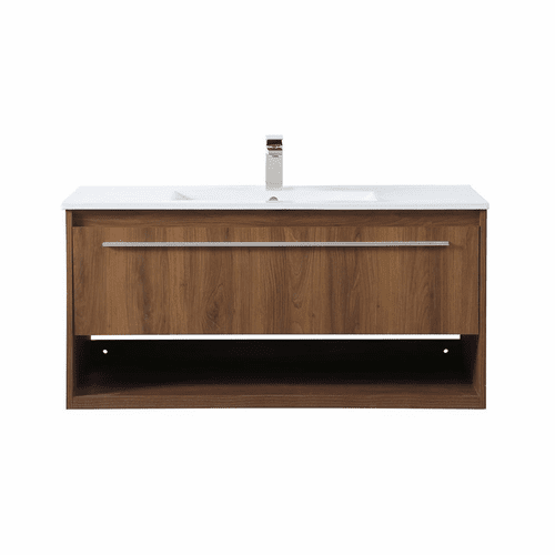 Elegant Kasper 40" Single Bathroom Floating Vanity - Walnut Brown - VF43040WB