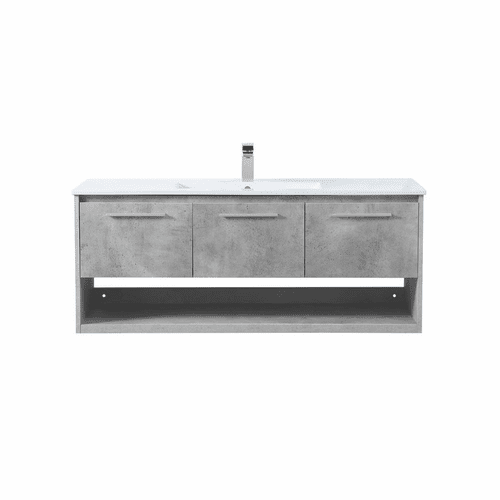 Elegant Kasper 48" Single Bathroom Floating Vanity - Concrete Grey - VF43048CG