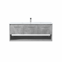 Elegant Kasper 48" Single Bathroom Floating Vanity - Concrete Grey - VF43048CG