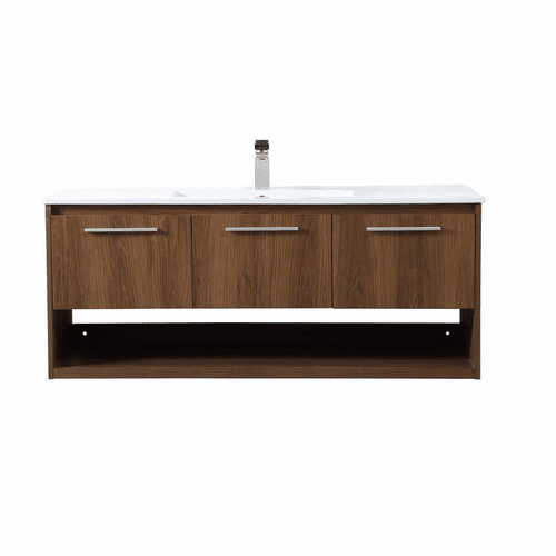 Elegant Kasper 48" Single Bathroom Floating Vanity - Walnut Brown - VF43048WB