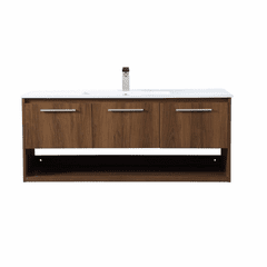 Elegant Kasper 48" Single Bathroom Floating Vanity - Walnut Brown - VF43048WB