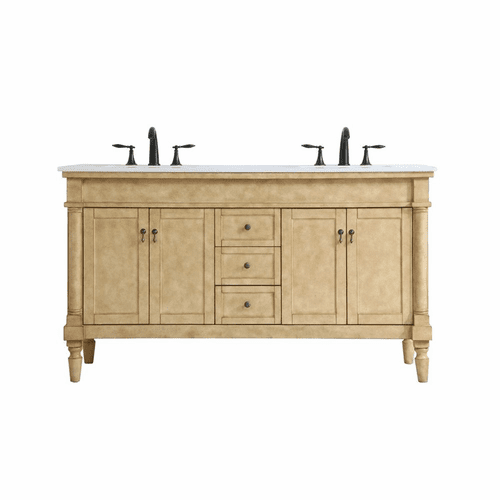 Elegant Lexington 60" Double Bathroom Vanity - Antique Beige - VF13060DAB