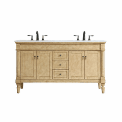 Elegant Lexington 60" Double Bathroom Vanity - Antique Beige - VF13060DAB