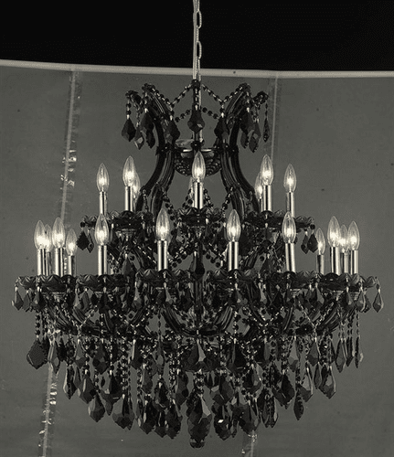 Elegant Lighting Maria Theresa 24LT Black Chandelier - 2800D36B/SS