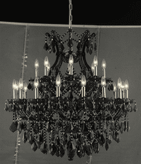 Elegant Lighting Maria Theresa 24LT Black Chandelier - 2800D36B/SS