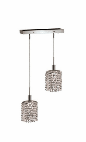 Elegant Lighting Mini 2LT Chrome Pendant - 1282D-O-R-CL/SS