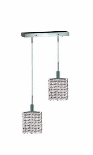 Elegant Lighting Mini 2LT Chrome Pendant - 1282D-O-S-CL/SS