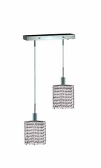 Elegant Lighting Mini 2LT Chrome Pendant - 1282D-O-S-CL/SS