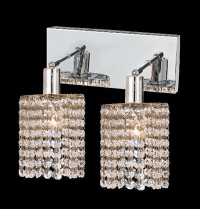 Elegant Lighting Mini 2LT Chrome Wall Sconce - 1282W-O-R-CL/SA