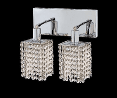 Elegant Lighting Mini 2LT Chrome Wall Sconce - 1282W-O-S-CL/SA