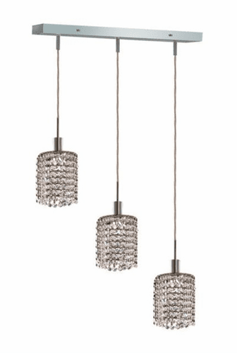 Elegant Lighting Mini 3LT Chrome Pendant - 1283D-O-R-CL/SS