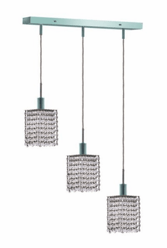 Elegant Lighting Mini 3LT Chrome Pendant - 1283D-O-S-CL/SS