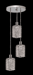 Elegant Lighting Mini 3LT Chrome Pendant - 1283D-R-R-CL/SA