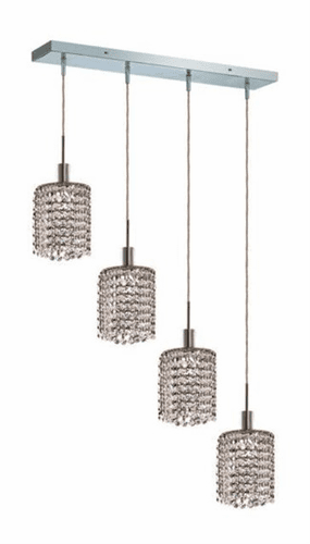 Elegant Lighting Mini 4LT Chrome Pendant - 1284D-O-R-CL/SA