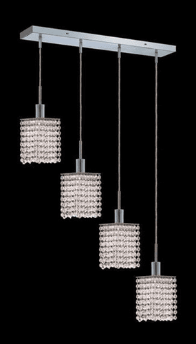 Elegant Lighting Mini 4LT Chrome Pendant - 1284D-O-S-CL/SA