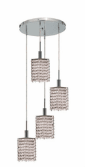 Elegant Lighting Mini 4LT Chrome Pendant - 1284D-R-S-CL/SS
