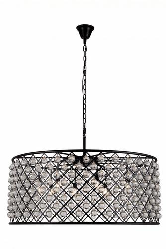 Elegant Madison 10-LT Matte Black Chandelier Clear Royal Cut Crystal - 1213G43MB/RC