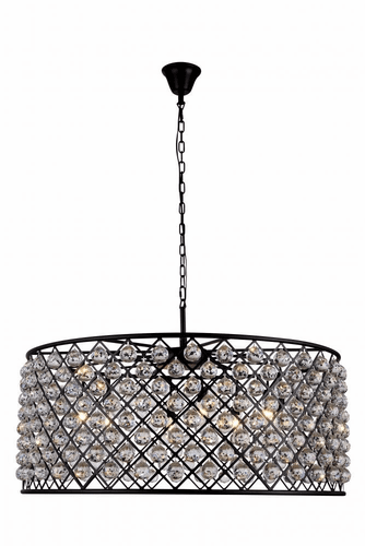 Elegant Madison 10-LT Matte Black Chandelier Clear Royal Cut Crystal - 1214G43MB/RC