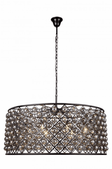 Elegant Madison 10-LT Matte Black Chandelier Silver Shade Royal Cut Crystal - 1214G43MB-SS/RC
