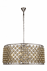 Elegant Madison 10-LT Polished Nickel Chandelier Golden Teak Royal Cut Crystal - 1214G43PN-GT/RC