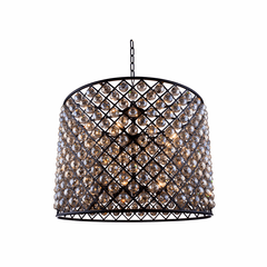 Elegant Madison 12-LT Matte Black Chandelier Golden Teak Royal Cut Crystal - 1206D35MB-GT/RC Elegant Madison 12-LT Matte Black Chandelier Golden Teak Royal Cut Crystal - 1206D35MB-GT/RC