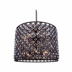 Elegant Madison 12-LT Matte Black Chandelier Silver Shade Royal Cut Crystal - 1206D35MB-SS/RC Elegant Madison 12-LT Matte Black Chandelier Silver Shade Royal Cut Crystal - 1206D35MB-SS/RC