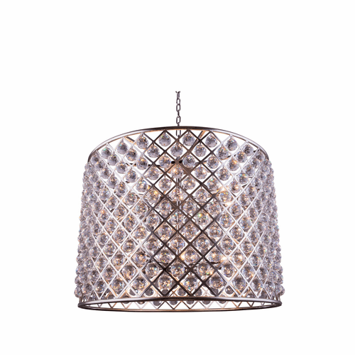 Elegant Madison 12-LT Polished Nickel Chandelier Clear Royal Cut Crystal - 1206D35PN/RC