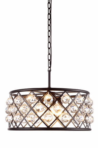 Elegant Madison 5-LT Matte Black Chandelier Clear Royal Cut Crystal - 1214D20MB/RC
