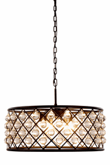 Elegant Madison 6-LT Matte Black Chandelier Clear Royal Cut Crystal - 1213D25MB/RC