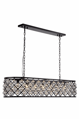 Elegant Madison 7-LT Matte Black Chandelier Clear Royal Cut Crystal - 1215G50MB/RC